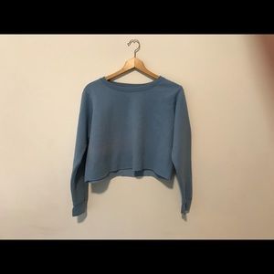 Light Blue Cropped Sweatshirt